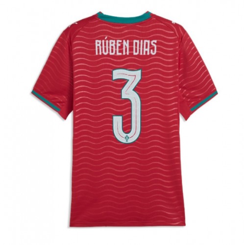 Stroje piłkarskie Portugalia Ruben Dias #3 Koszulka Podstawowej dla damskie MŚ 2026 Krótki Rękaw